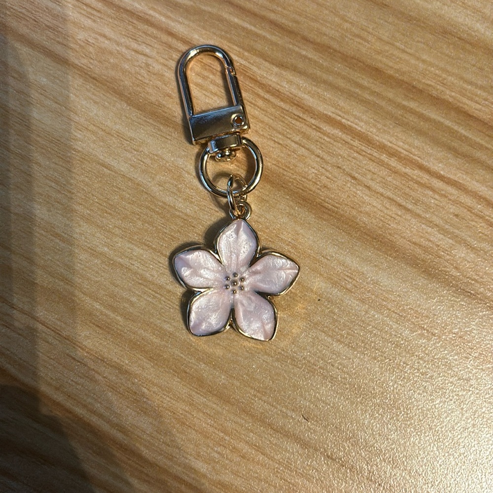 NEW: Pink Flower Bag Charm